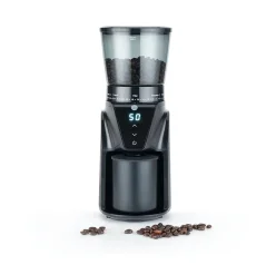 Frontalansicht der elektrischen Kaffeemühle Wilfa Balance CG1B-275.