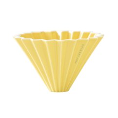 Dripper en céramique Origami M jaune - dripper japonais pour over