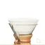 Demostración de la colocación de filtros de papel FC-100 en un chemex para preparar café para 6-10 tazas.