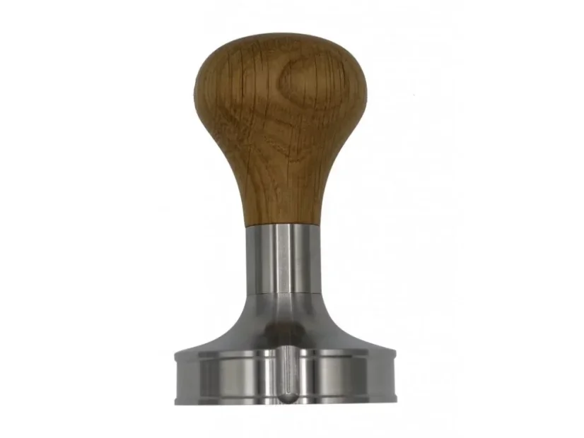 Manual coffee tamper, Heavy T. Oak 58.5 mm, compatible with ECM coffee machines.