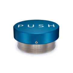 Espresso-Push-Tamper 58,5 mm in blauer Farbe.