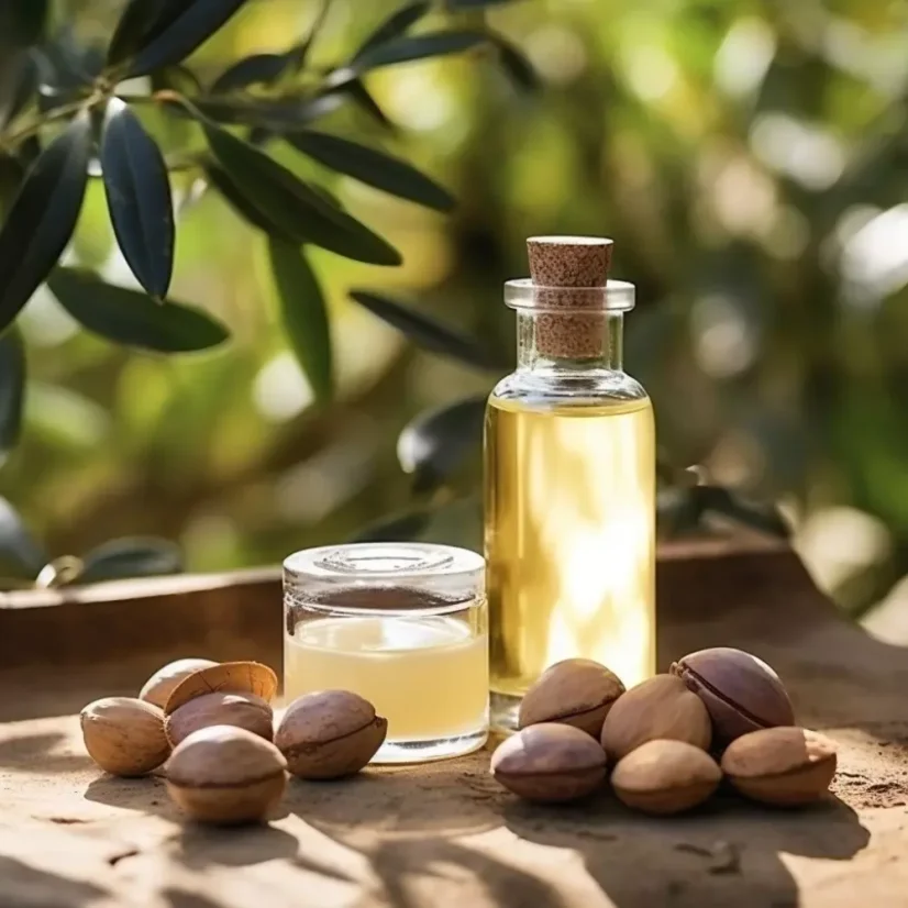 A 10 ml bottle of shea oil, sourced from sustainable agriculture and is 100% natural.