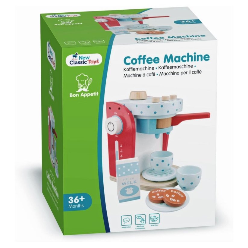 New Classic Toys - Machine à café pour enfants rouge/bleu