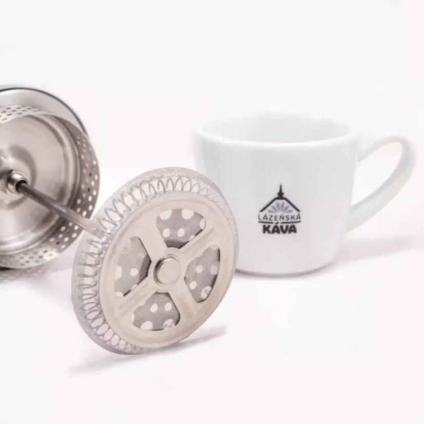 Prensa francesa Barista & Co Core en color plata con una capacidad de 350 ml, hecha de vidrio.