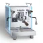 Lever espresso machine for home use with a futuristic design.
