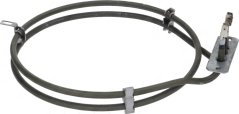 Ronnt Heizelement mat zwee Metallhalter an Uschlëss op enger Montageplack Ronnt Heizelement mat zwee Metallhalter an Uschlëss op enger Montageplack