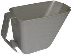 Gréien Plastik-Wäschbehälter mat verengte Buedem an engem säitleche Grëff.