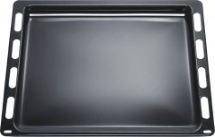 Emaille Bakblech BOSCH 00748225, schwaarze rechteckege Bakblech mat Ausschnëtter un de Säiten Emaille Bakblech BOSCH 00748225, schwaarze rechteckege Bakblech mat Ausschnëtter un de Säiten