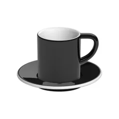 Black porcelain espresso cup and saucer from Loveramics Bond with a capacity of 80 ml.