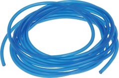 Wäschschlauch blo 5000 mm, laang opgerollte blo Plastikschlauch a Réngen opgewéckelt. Wäschschlauch blo 5000 mm, laang opgerollte blo Plastikschlauch a Réngen opgewéckelt.