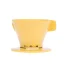 Yellow pour-over dripper, perfect for making filtered coffee.