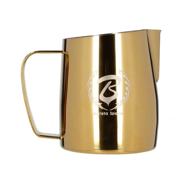 Gold milk frothing pitcher for baristas, Barista Space version 2.0.