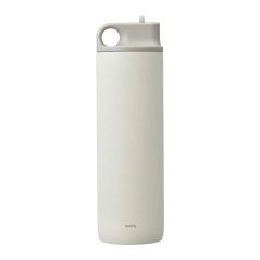 Termo de viagem elegante na cor branca com capacidade de 800 ml, ideal para viajar.