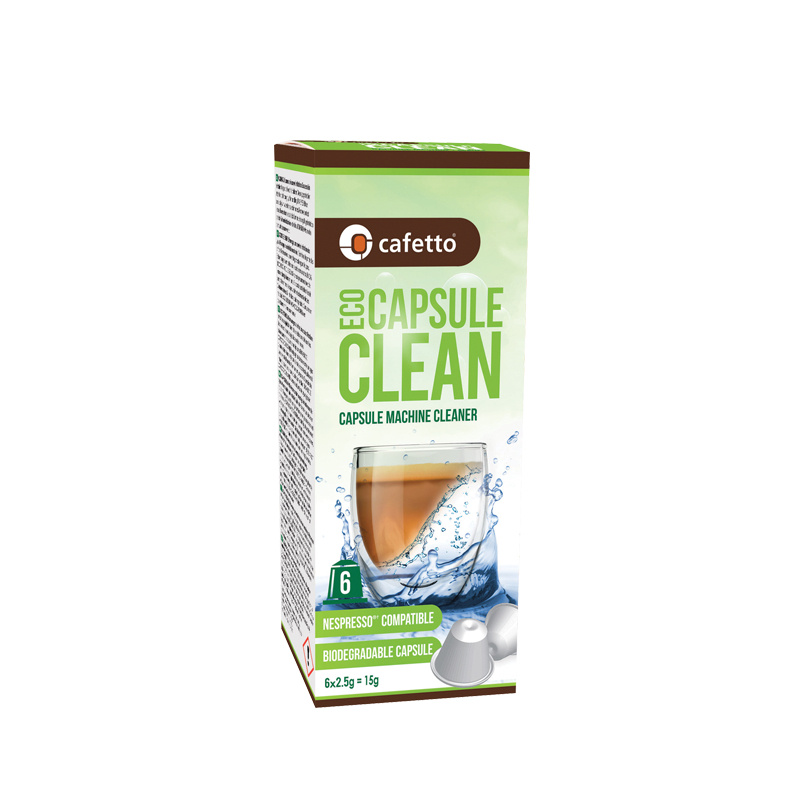 Limpiador orgánico para cafeteras de cápsulas Eco Capsule Clean 6 unidades.