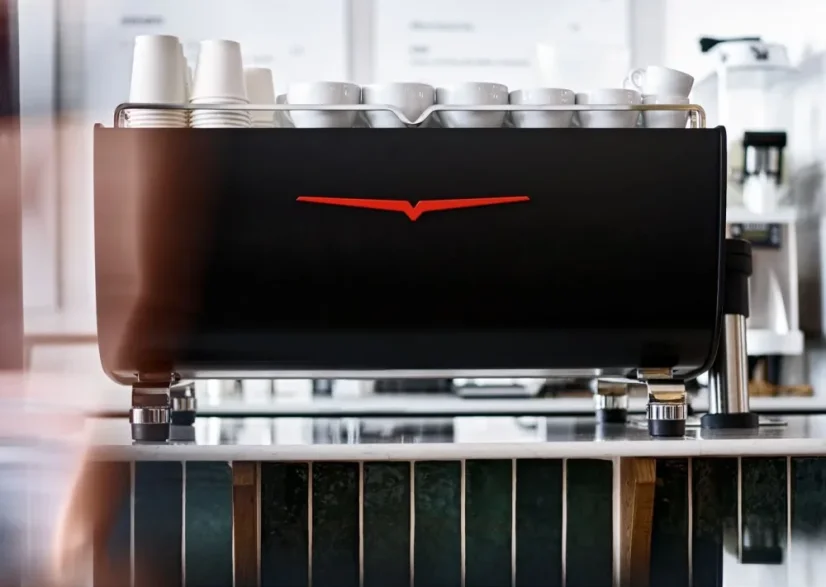 Profesionálny pákový kávovar Victoria Arduino Black Eagle Maverick T3 3GR VOL v čiernej farbe s automatickým systémom čistenia.