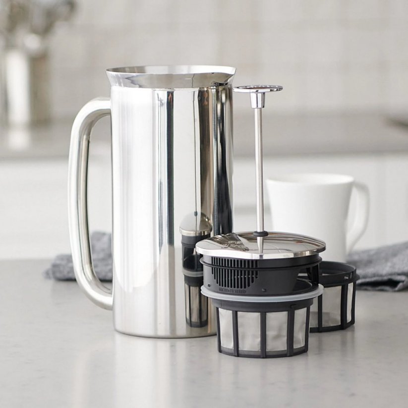 The Espro French press will beautifully complement your table with its modern design.