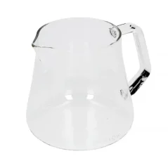 Jarra de vidro transparente para café com capacidade para 500 ml, feita de vidro.