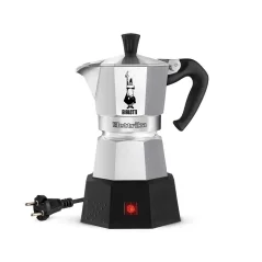 Cafetière Moka argentée Bialetti Moka Elettika Standard avec source de chauffage pour 2 tasses de café