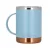 Zils termokrūze Asobu Ultimate Coffee Mug ar 360 ml tilpumu, ideāls ceļošanai.
