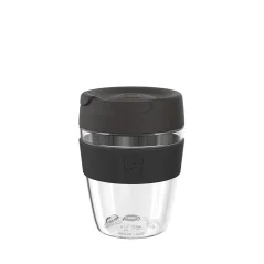 Plastic thermal cup KeepCup Kit with a black lid on a white background Plastic thermal cup KeepCup Kit with a black lid on a white background