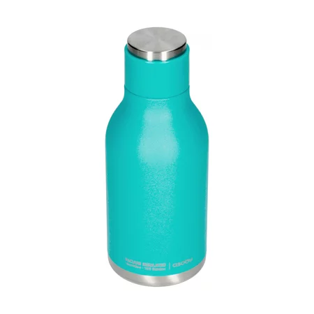 Termohrnek Asobu Urban Water Bottle o objemu 460 ml, vonzó türkiz színben, rozsdamentes acélból készült.