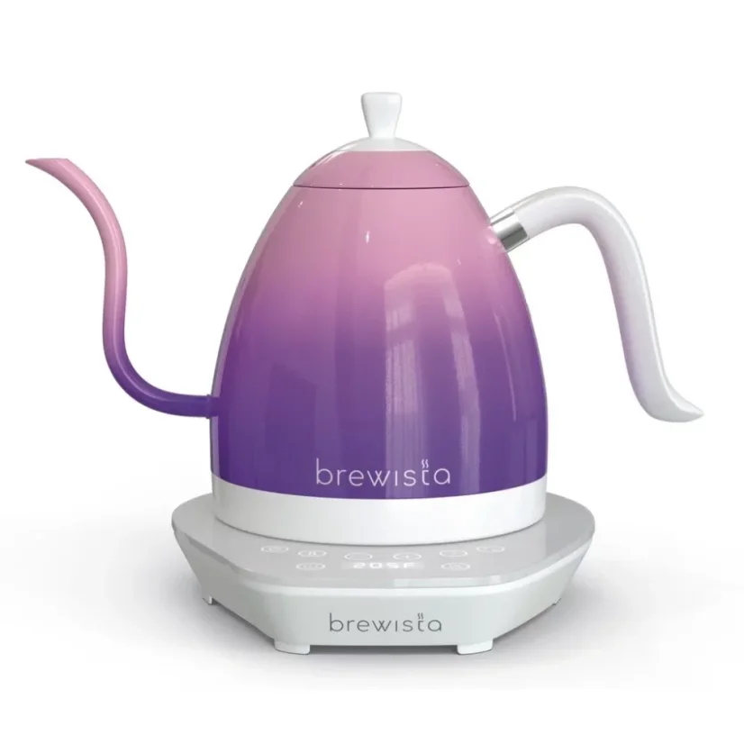 Bouilloire Brewista Artisan Candy Purple d'une capacité de 1,0 litre dans une couleur violette attrayante avec fonction de maintien de la température.