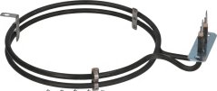 Kreesfërmegt Heizelement a Réngform mat Metallhalter an enger Montageplack mat zwee Pins. Kreesfërmegt Heizelement a Réngform mat Metallhalter an enger Montageplack mat zwee Pins.