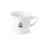 Filiżanka z podspodkiem wykonana z porcelany, o pojemności 140 ml.