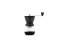 Hario Skerton Plus manual coffee grinder in black with a glass container