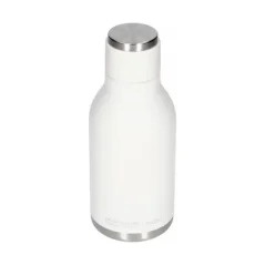 Weiße Asobu Urban Thermo-Trinkflasche mit einem Volumen von 460 ml, ideal für das Halten von Getränken auf der gewünschten Temperatur während des Reisens.