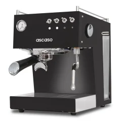 Hjemme espresso maskine Ascaso Steel UNO Black med 230V spænding, ideel til tilberedning af kvalitet espresso.