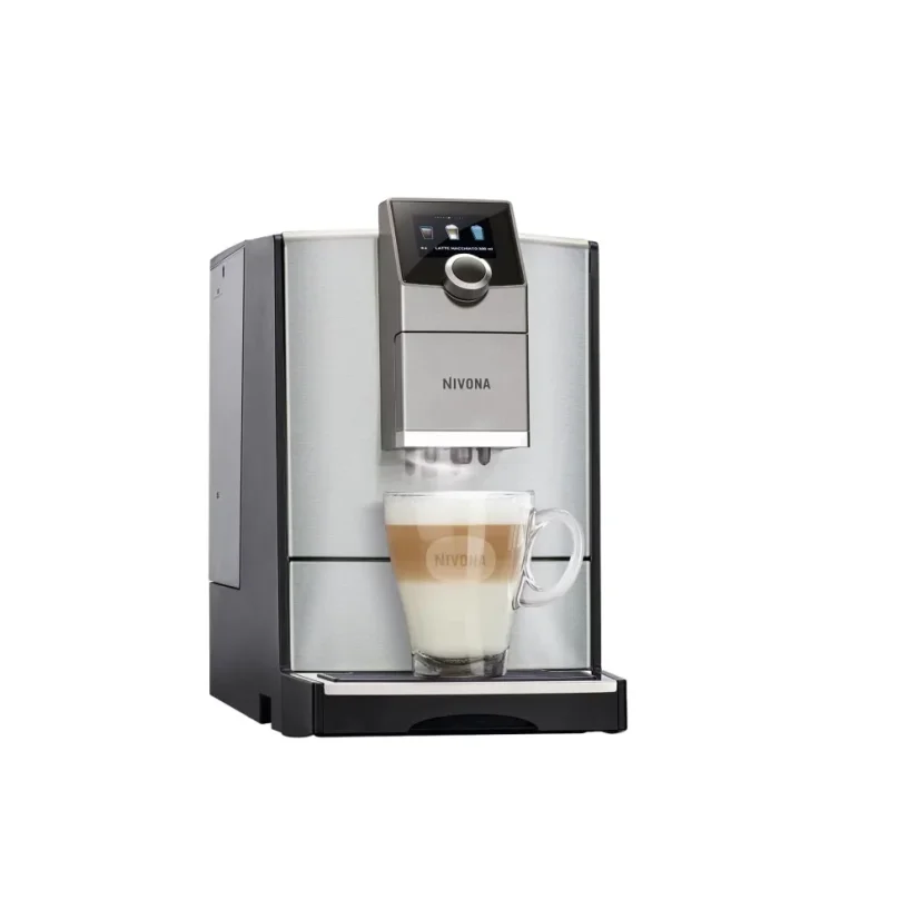Automatický kávovar pre domácnosť Nivona NICR 799 s predným nerezovým telom.
