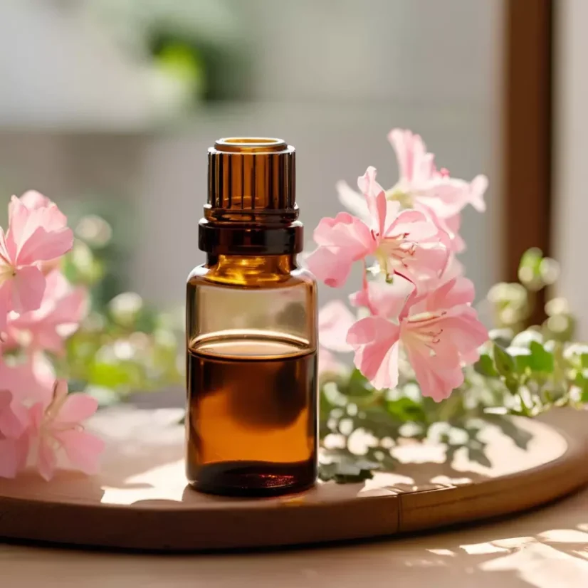 L'huile essentielle BIO de pélargonium est un produit 100 % naturel d'un volume de 10 ml, idéal pour l'aromathérapie et le rafraîchissement de l'espace.