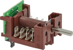 Dréischalter-Set mat engem brongem Plastikkierper, Faston-Steckverbindungen an enger Metallwell.