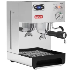 Cafetera espresso manual Lelit Anna PL41TEM en acabado de acero inoxidable sin molinillo de café integrado.