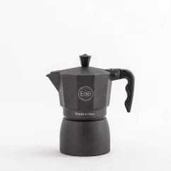 Moka pot E&B LAB Classic for 3 cups, compatible with halogen heat source.