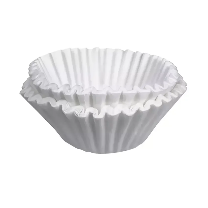 White paper filters on a white background