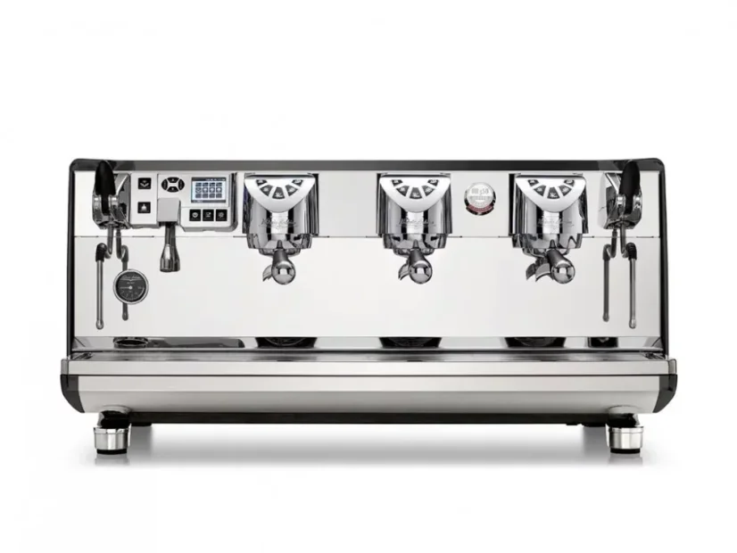 Professionelle Siebträger-Kaffeemaschine Victoria Arduino 358 White Eagle 3GR in Schwarz, ideal für Hotels.