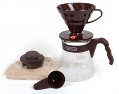 Hario V60-02 Pour Over Kit - Brown Color : Brown