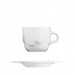 white Melodie saucer for cappuccino