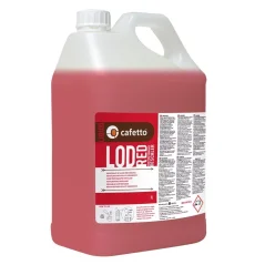 Cafetto LOD Red atkalkinimo priemonė, didelis 5,0 litrų pakuotė kavos aparatams.