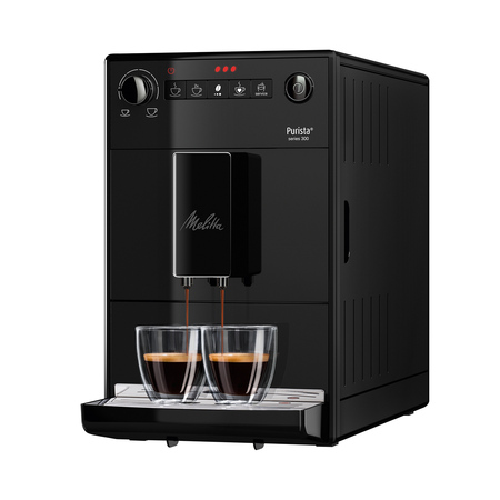 Melitta Purista Pure Black - machine à café automatique avec moulin silencieux