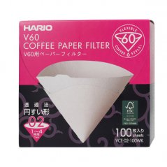 Hario VCF-02-100WK filtros de papel blanco V60-02 100 piezas