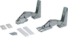 Scharnéier-Set, 2 Stéck WHIRLPOOL C00636783, zwee verchromte Scharnéier mat Schrauwen a Plastikënnerluewschafen. Scharnéier-Set, 2 Stéck WHIRLPOOL C00636783, zwee verchromte Scharnéier mat Schrauwen a Plastikënnerluewschafen.