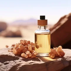 Glass bottle with 100% natural essential oil of Frankincense Frereana, suitable for vegans, volume 10 ml. Glass bottle with 100% natural essential oil of Frankincense Frereana, suitable for vegans, volume 10 ml.