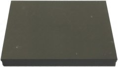 Elektresch Kachplack 5000 W 400 V, donkel Gusseisen-Kachplack a quadratescher Form mat glatter Uewerfläch, vu der Säit gesinn Elektresch Kachplack 5000 W 400 V, donkel Gusseisen-Kachplack a quadratescher Form mat glatter Uewerfläch, vu der Säit gesinn