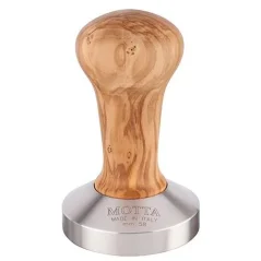 Handtamper Motta 58 mm mit Griff aus Olivenholz, kompatibel mit der Kaffeemaschine Rancilio Silvia E.