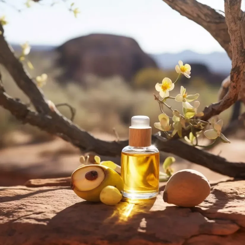 Flacon en verre de 10 ml d'huile essentielle 100 % naturelle de Marula.