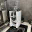 Eureka Mignon Specialita 16CR White espresso grinder with standard label.