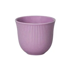 Lila porcelán kóstoló bögre a Loveramics Brewers-től, 250 ml űrtartalommal és dombornyomott mintával.